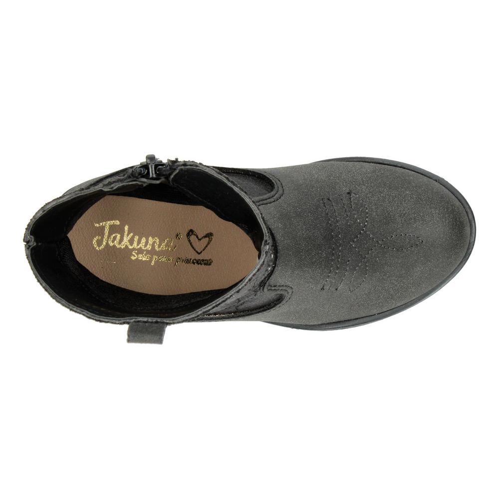 Foto 9 pulgar | Bota Vaquera Niña Jakuna Negro Texana De Cierre Zipper Negro