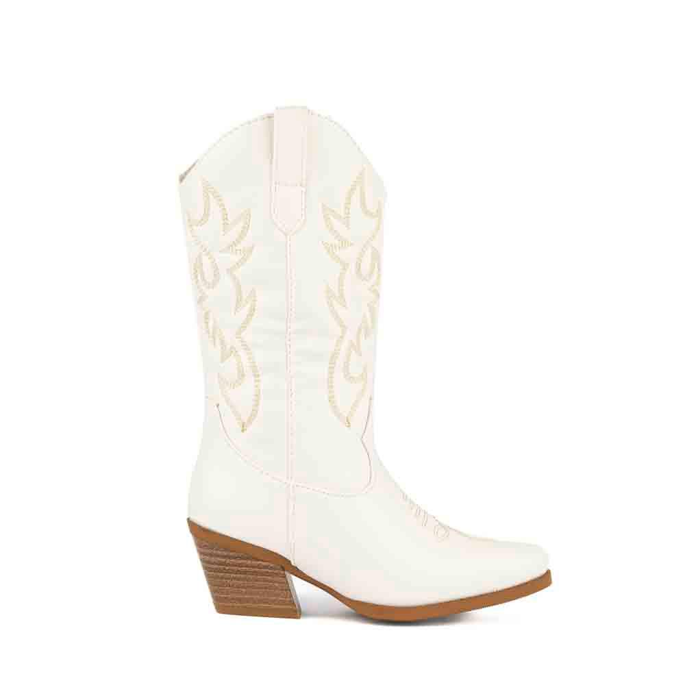 Foto 1 | Botas Vaqueras Moda Casual Para Niña Creek-15k Blanco