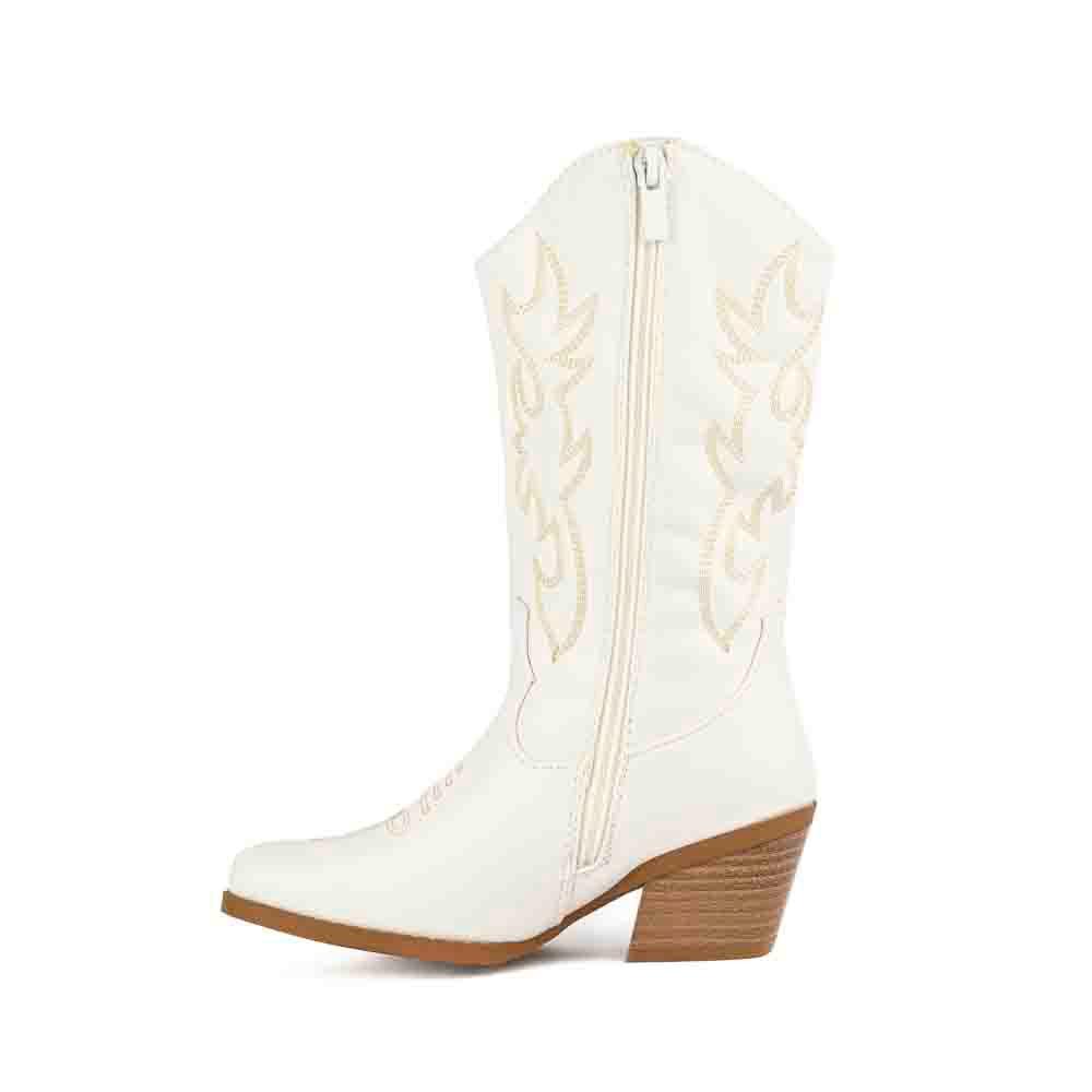 Foto 3 | Botas Vaqueras Moda Casual Para Niña Creek-15k Blanco
