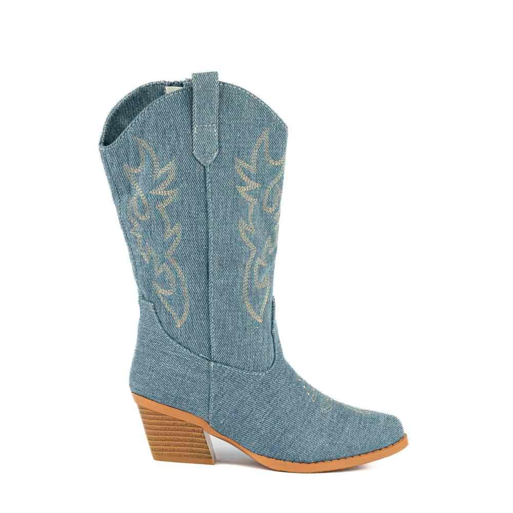 Foto 2 pulgar | Botas Vaqueras Moda Casual Para Niña Creek-15k Azul Petroleo