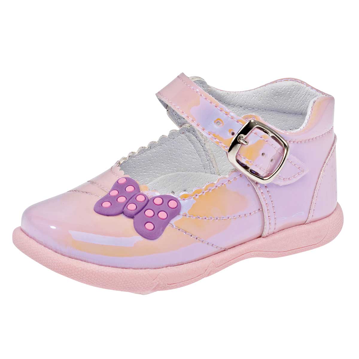 Chaparrin Zapatitos Para Bebé Niña Rosa Tornasol, Código 104332-1