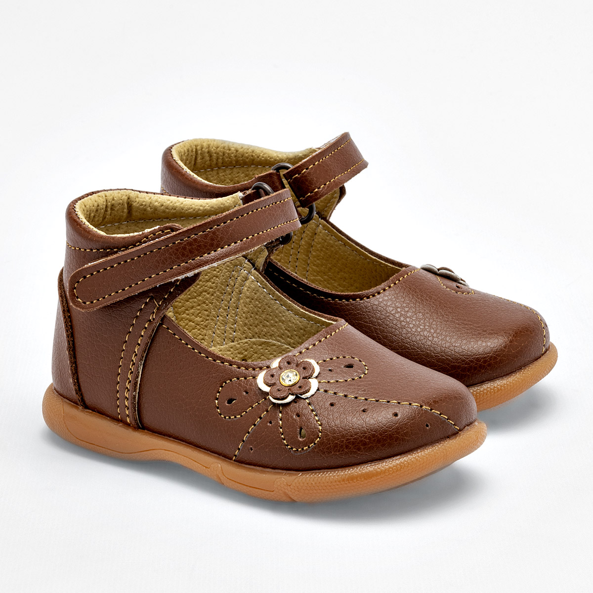 Foto 2 | Chaparrin Zapatitos Para Bebé Niña Café, Código 120707-b