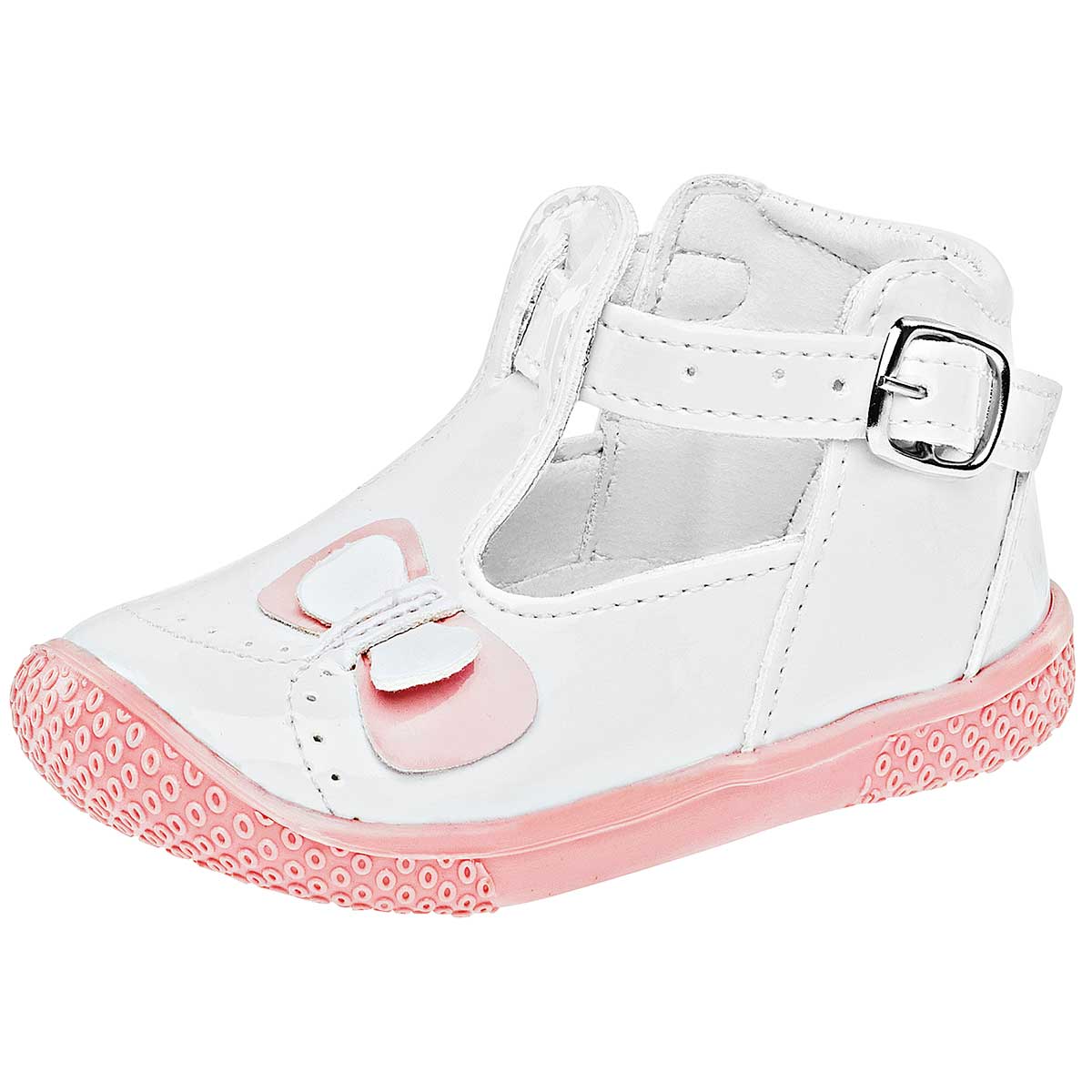 Chaparrin Zapatitos Para Bebé Niña Blanco Rosa, Código 62176-1