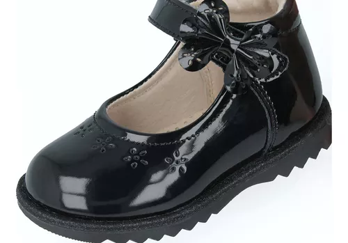 Foto 8 pulgar | Flats Balerina Coqueta 181510-c Negro Casual Niña Vestir Charol