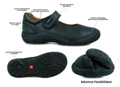 Foto 7 pulgar | Zapatos Escolares Coqueta 171202-a Negros para Niña