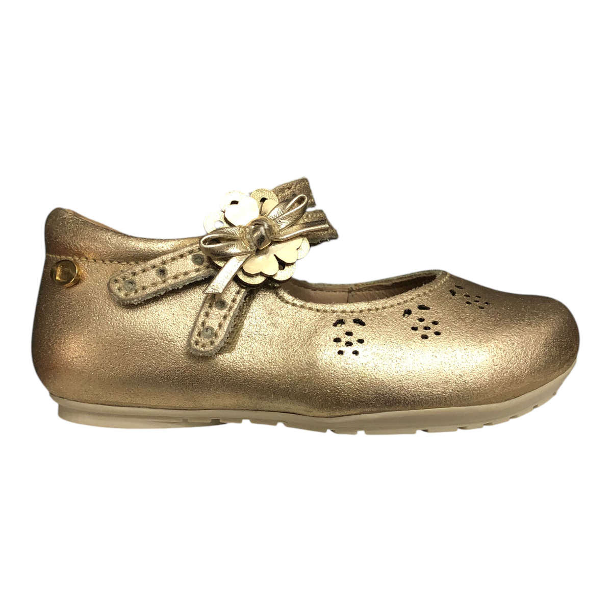 Foto 1 | Zapato Coqueta de Piel color Dorado para Niña