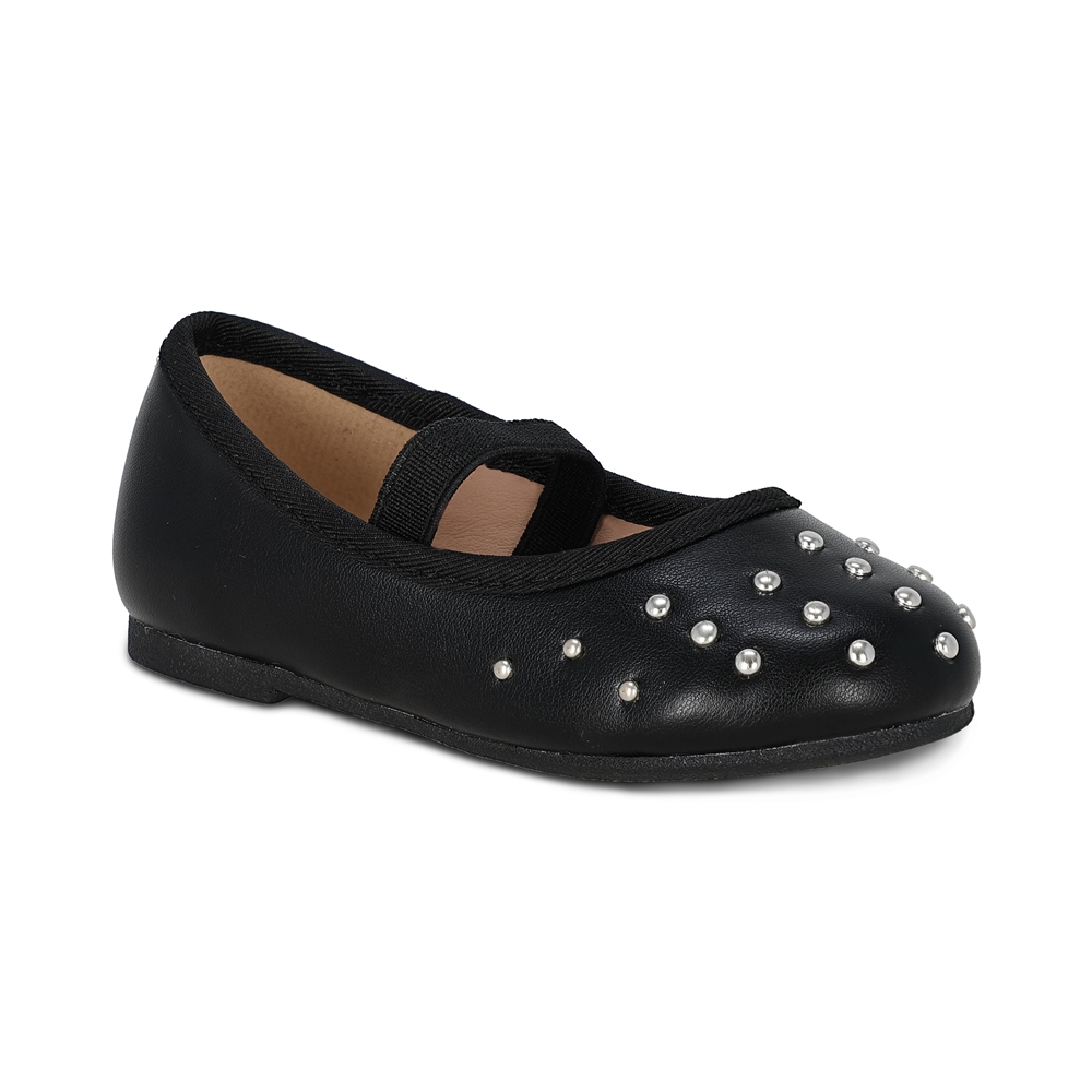 Balerina Para Niña Coqueta 202000-a Color Negro Con Detalles Y Ajuste De Resorte