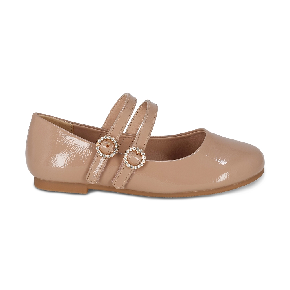 Foto 2 | Balerina Para Niña Coqueta 202102-l Color Beige Con Ajuste Doble De Hebilla
