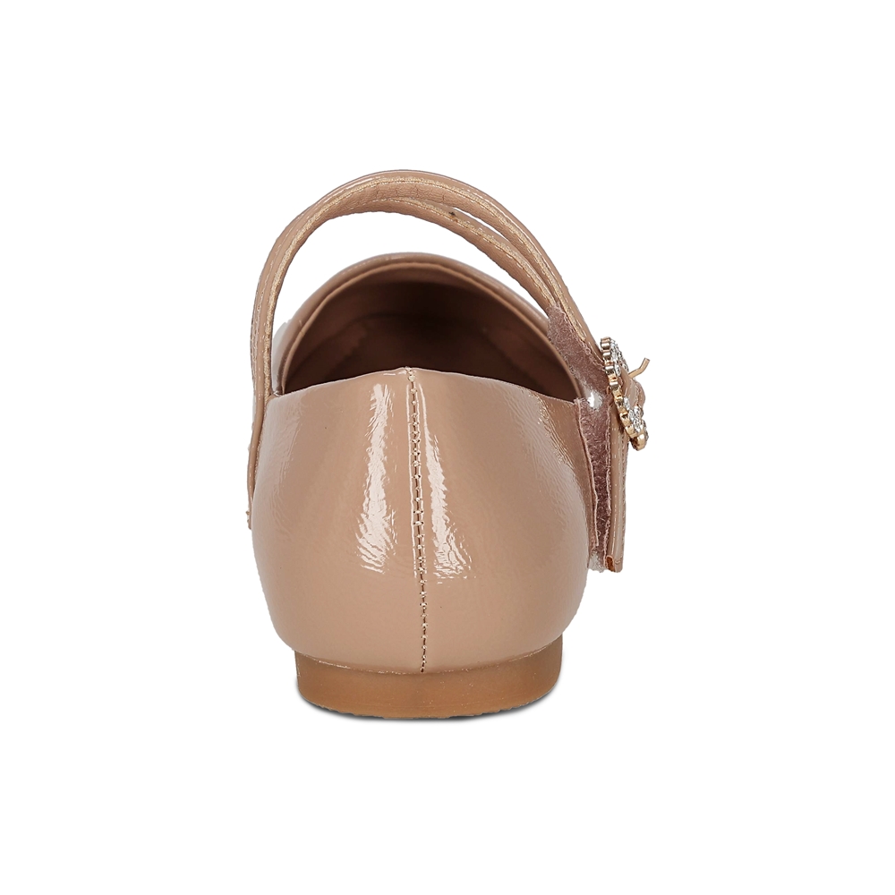 Foto 5 pulgar | Balerina Para Niña Coqueta 202102-l Color Beige Con Ajuste Doble De Hebilla