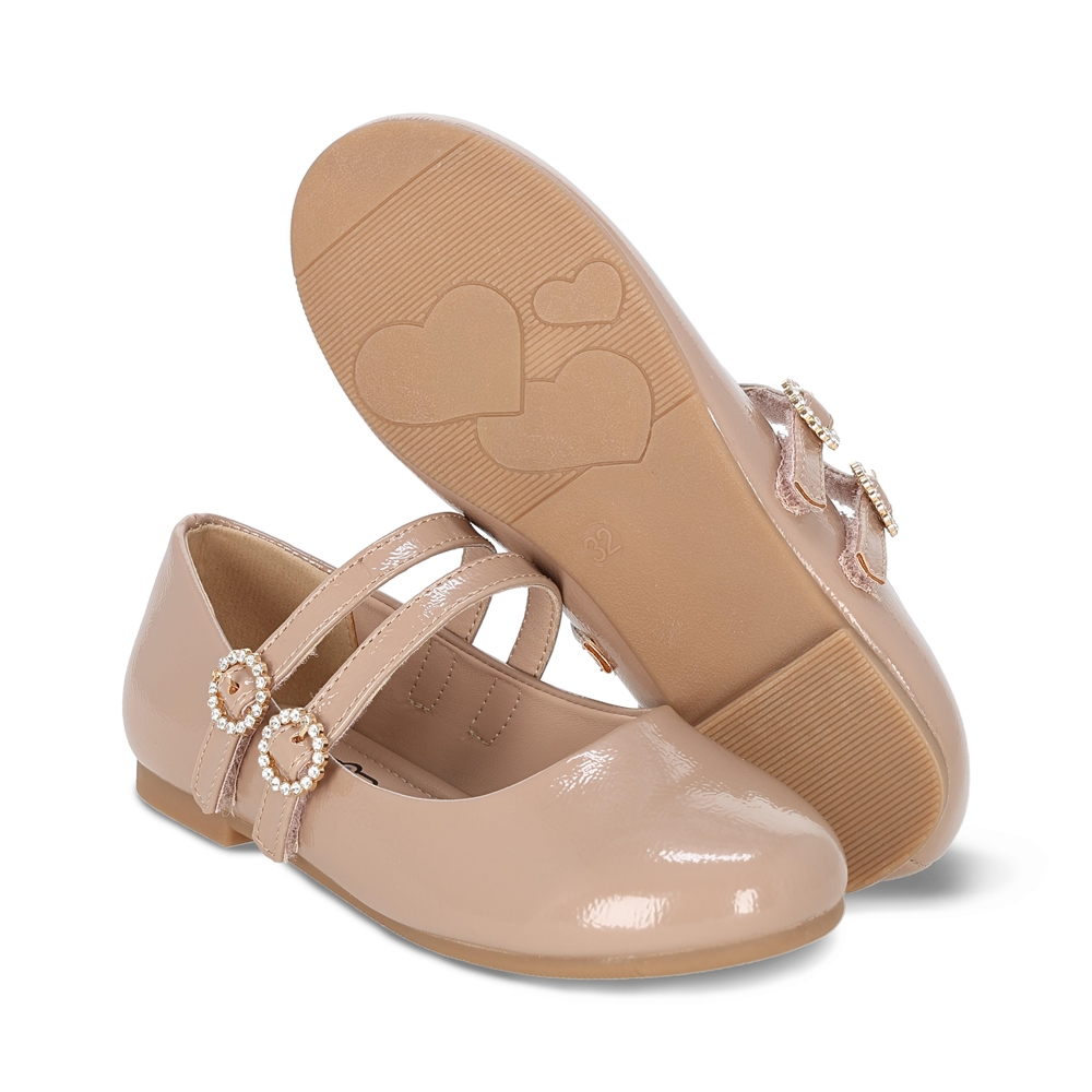 Foto 6 | Balerina Para Niña Coqueta 202102-l Color Beige Con Ajuste Doble De Hebilla