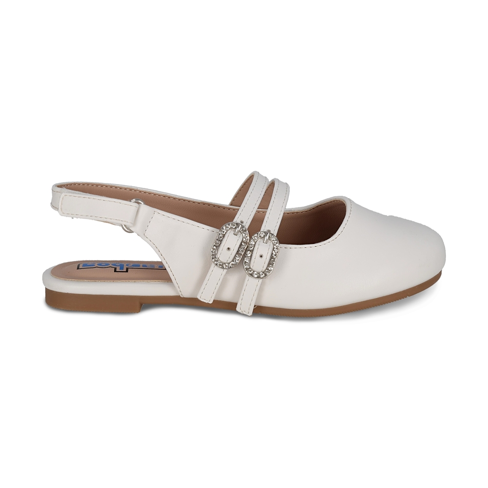 Foto 2 | Balerina Para Niña Coqueta 202100-b Color Blanco Con Ajuste De Hebilla