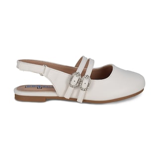 Foto 2 | Balerina Para Niña Coqueta 202100-b Color Blanco Con Ajuste De Hebilla