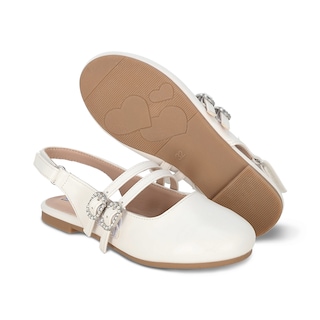 Foto 6 | Balerina Para Niña Coqueta 202100-b Color Blanco Con Ajuste De Hebilla