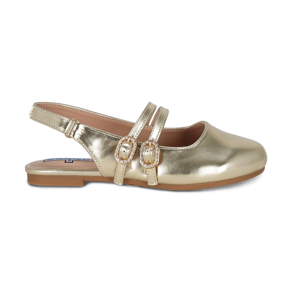 Foto 2 | Balerina Para Niña Coqueta 202100-s Color Oro Con Ajuste De Hebilla