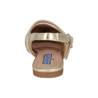 Foto 4 | Balerina Para Niña Coqueta 202100-s Color Oro Con Ajuste De Hebilla