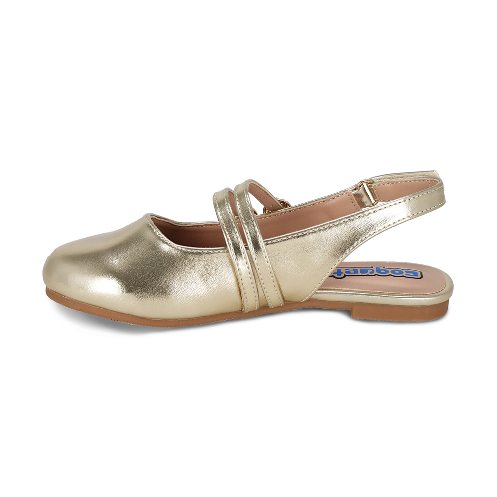Foto 5 | Balerina Para Niña Coqueta 202100-s Color Oro Con Ajuste De Hebilla