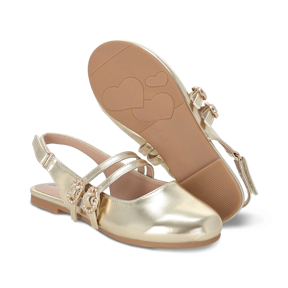 Foto 6 | Balerina Para Niña Coqueta 202100-s Color Oro Con Ajuste De Hebilla