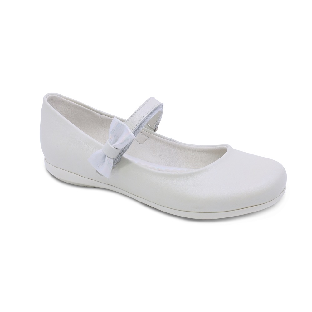 Balerina Para Niña Coqueta 45103-b Color Perla Con Ajuste Velcro