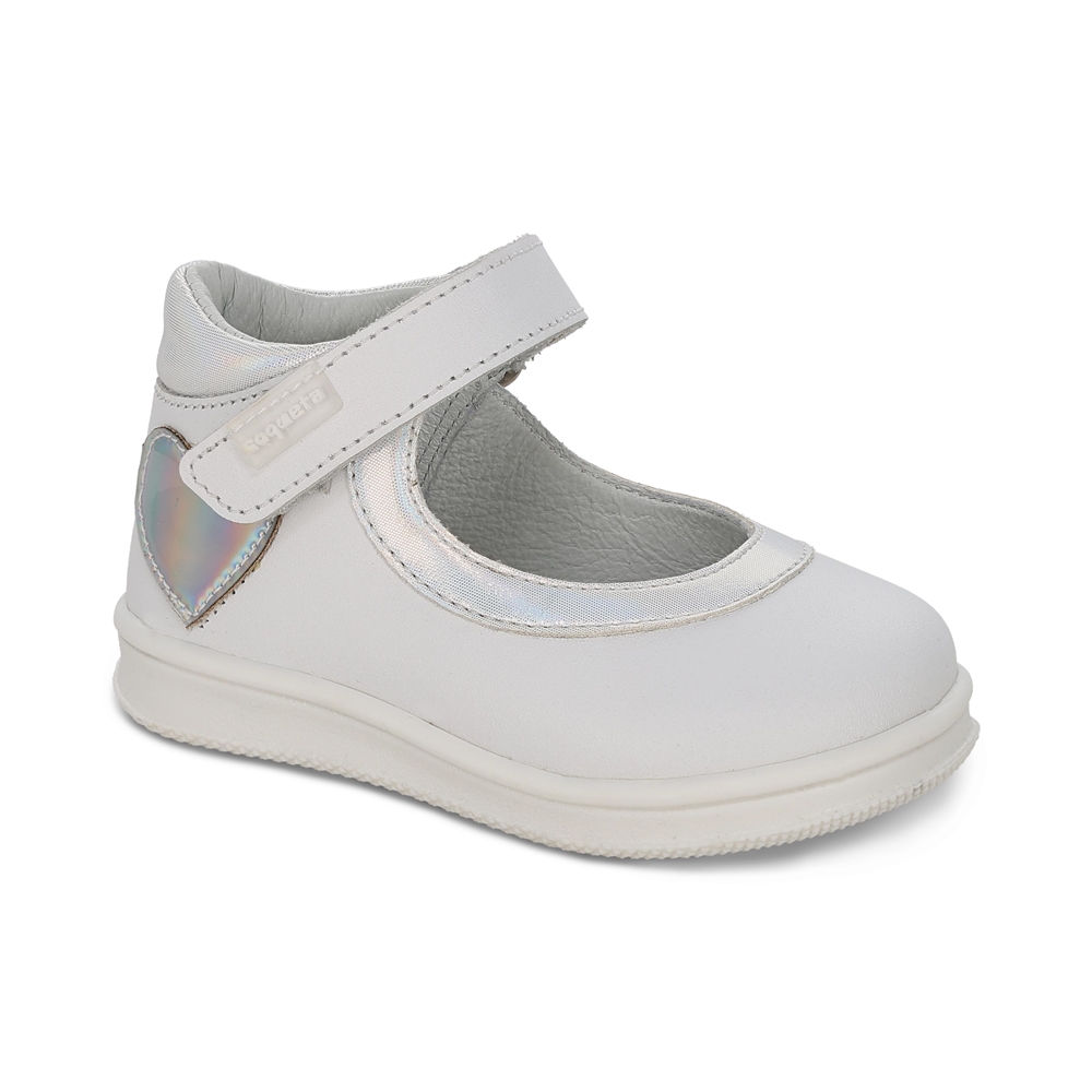 Zapato Casual Para Niña Coqueta 955801-b Color Blanco Con Detalles Y Ajuste Velcro