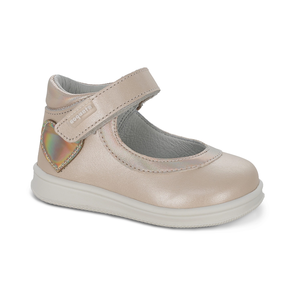 Zapato Casual Para Niña Coqueta 955801-l Color Beige Con Detalles Y Ajuste Velcro