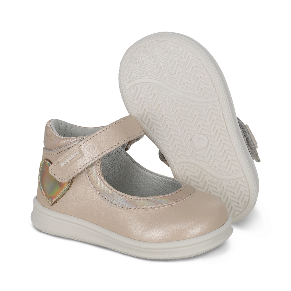 Foto 7 pulgar | Zapato Casual Para Niña Coqueta 955801-l Color Beige Con Detalles Y Ajuste Velcro