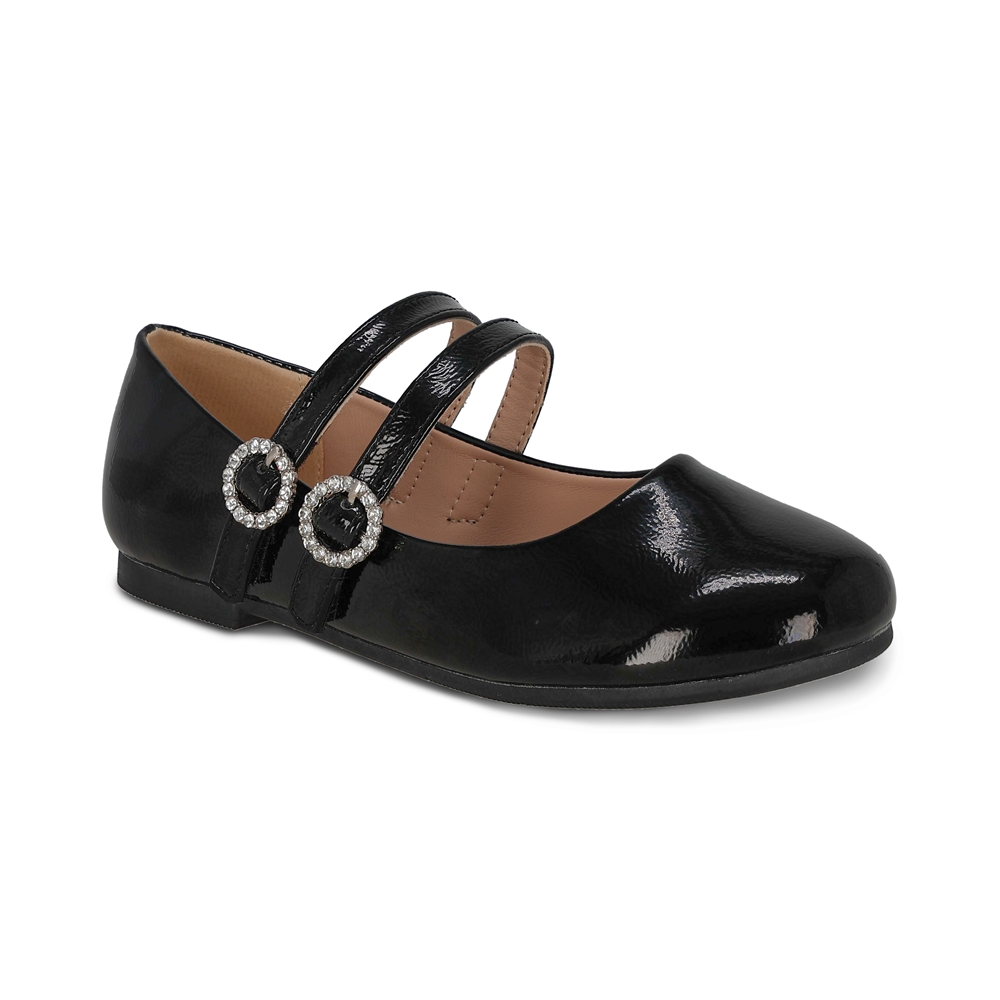 Balerina Para Niña Coqueta 202102-a Color Negro Con Ajuste Doble De Hebilla
