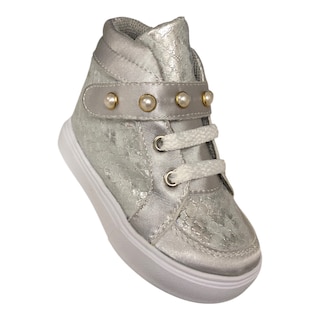 Foto 4 | Tenis Bota Color Plata Para Niña Patey Girls