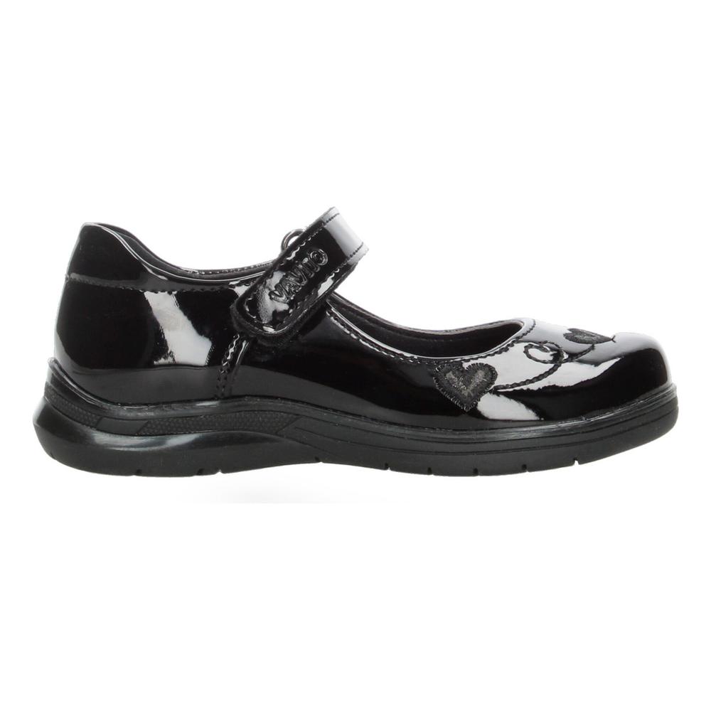 Zapato Escolar Vavito Negro Velcro Para Niña T15-18 Negro