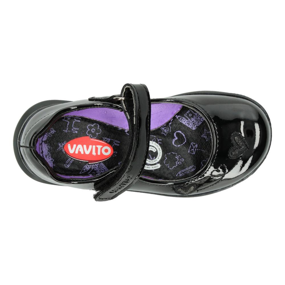 Foto 9 pulgar | Zapato Escolar Vavito Negro Velcro Para Niña T15-18 Negro