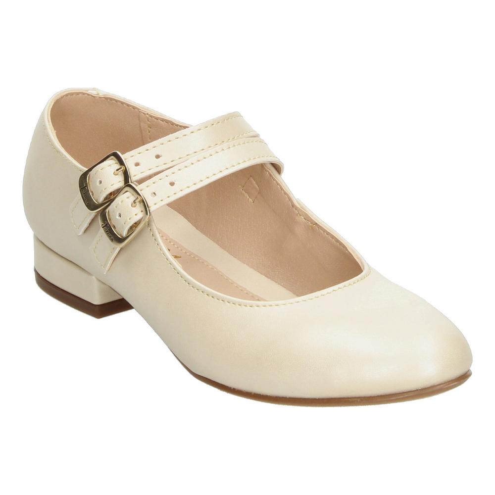 Foto 5 pulgar | Zapato Ceremonia Niña Jakuna Beige Juvenil Con Tacón Casual Beige