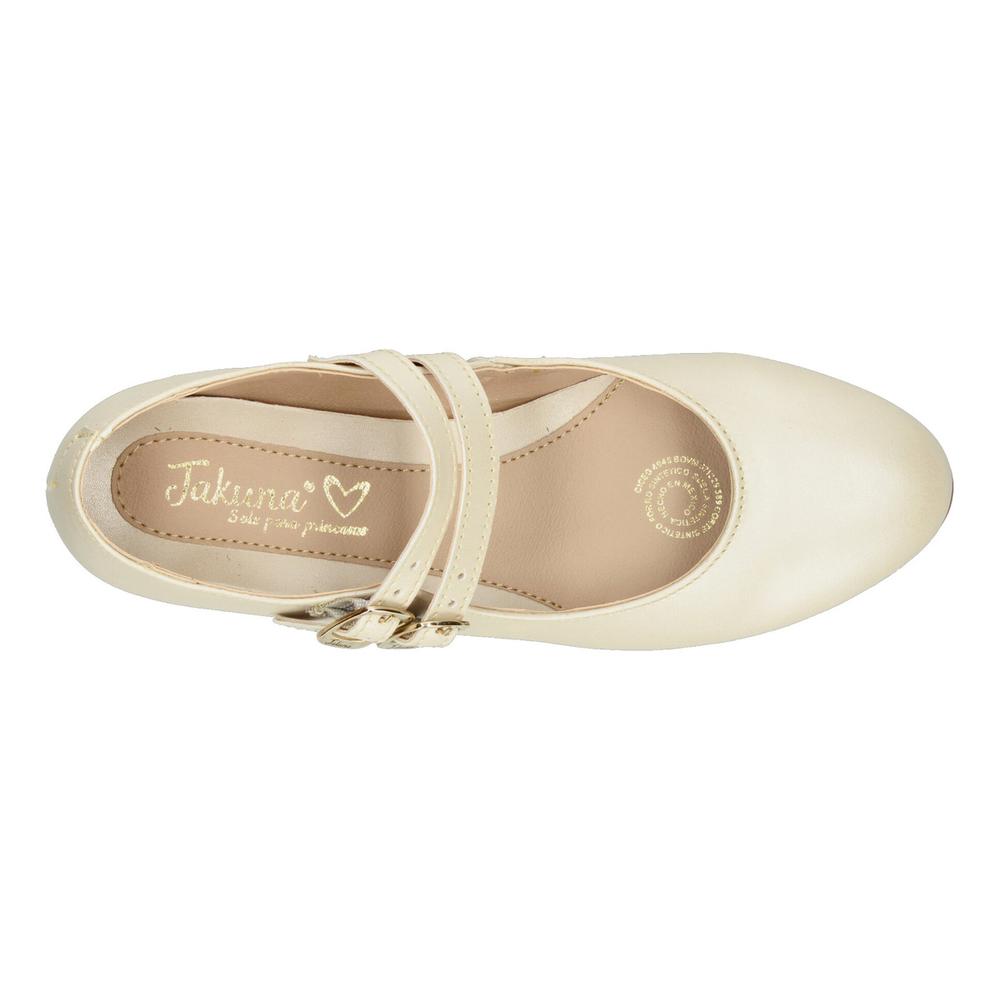 Foto 8 | Zapato Ceremonia Niña Jakuna Beige Juvenil Con Tacón Casual Beige
