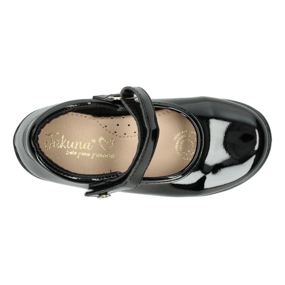Foto 9 pulgar | Zapato Escolar Jakuna Negro Velcro Para Niña T18-22 Negro