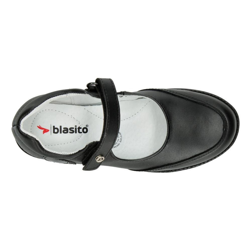 Foto 9 pulgar | Zapato Escolar Blasito Negro Con Velcro Para Niña T18-22 Negro