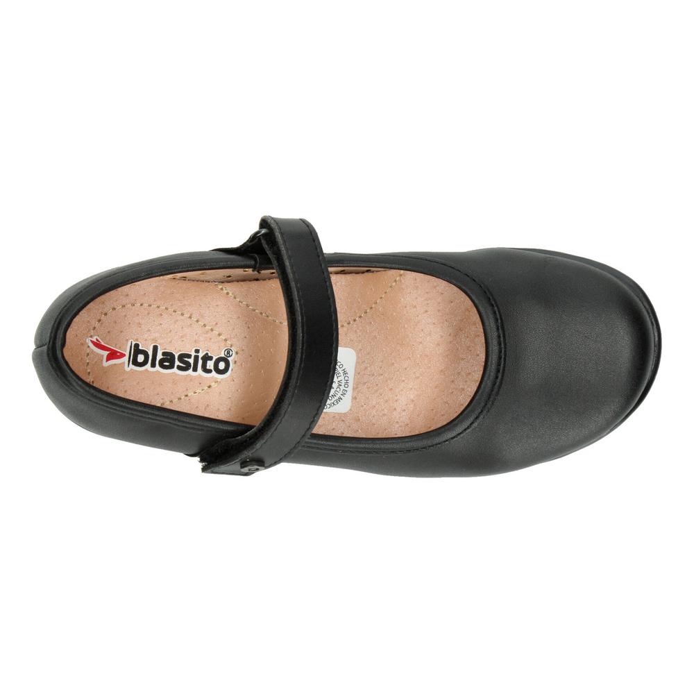 Foto 9 pulgar | Zapato Escolar Blasito Negro Velcro Ajustable Niña T18-22 Negro