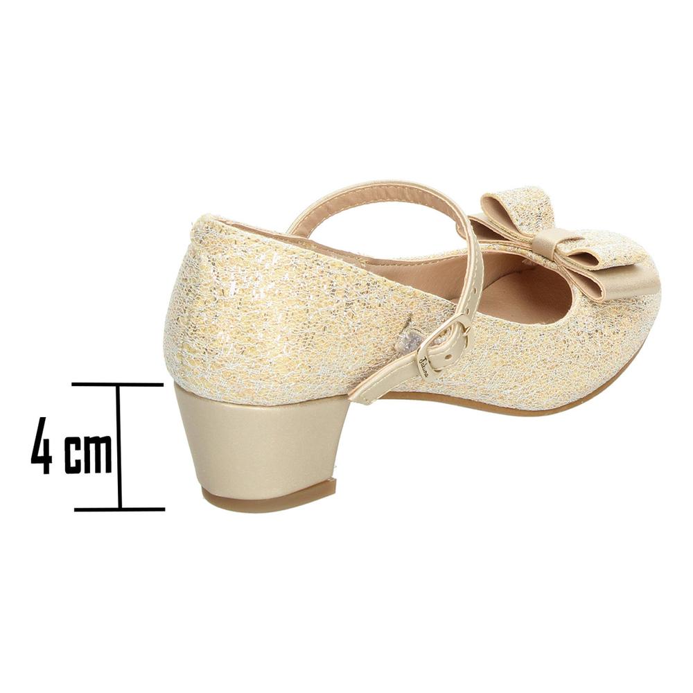 Foto 4 pulgar | Zapato Ceremonia Niña Jakuna Dorado Juvenil Con Tacón Dorado