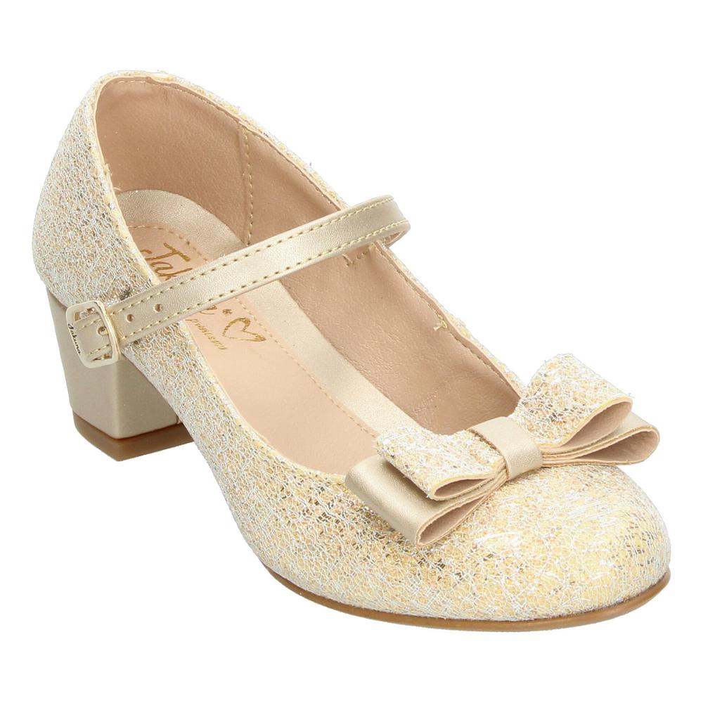 Foto 5 pulgar | Zapato Ceremonia Niña Jakuna Dorado Juvenil Con Tacón Dorado