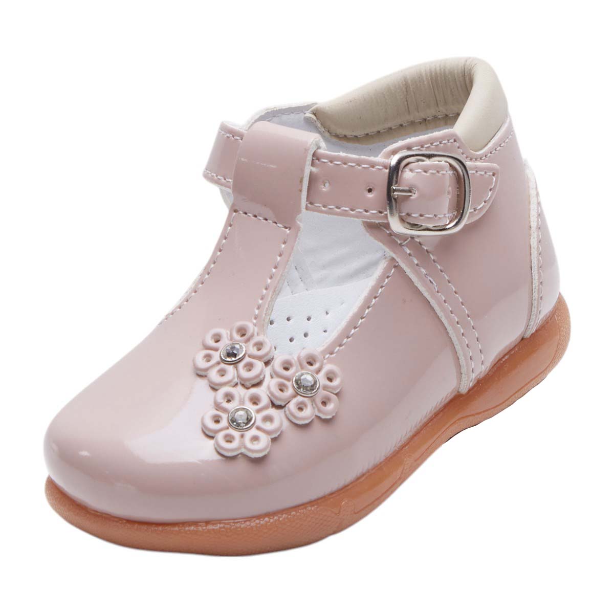 Zapato Calzado Watanabe Color Beige Charol Flores