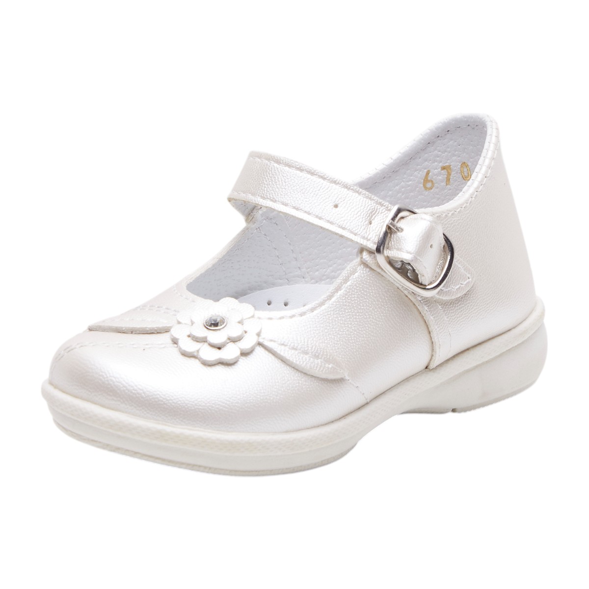 Zapato Calzado Watanabe Color Blanco Charol Flores