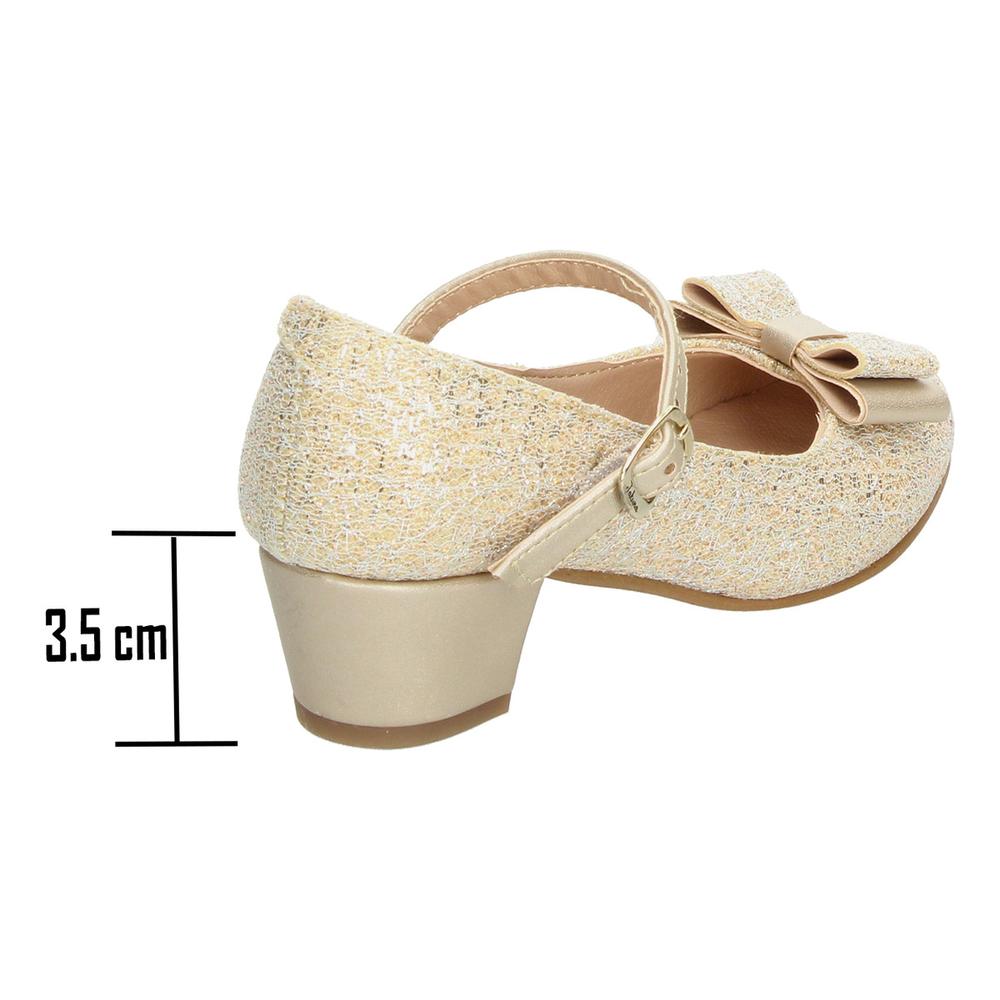 Foto 4 pulgar | Zapato Ceremonia Niña Jakuna Color Dorado Tacón Pequeño Dorado