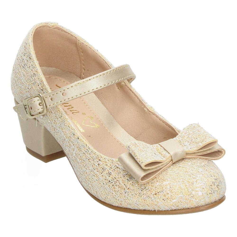 Foto 5 pulgar | Zapato Ceremonia Niña Jakuna Color Dorado Tacón Pequeño Dorado