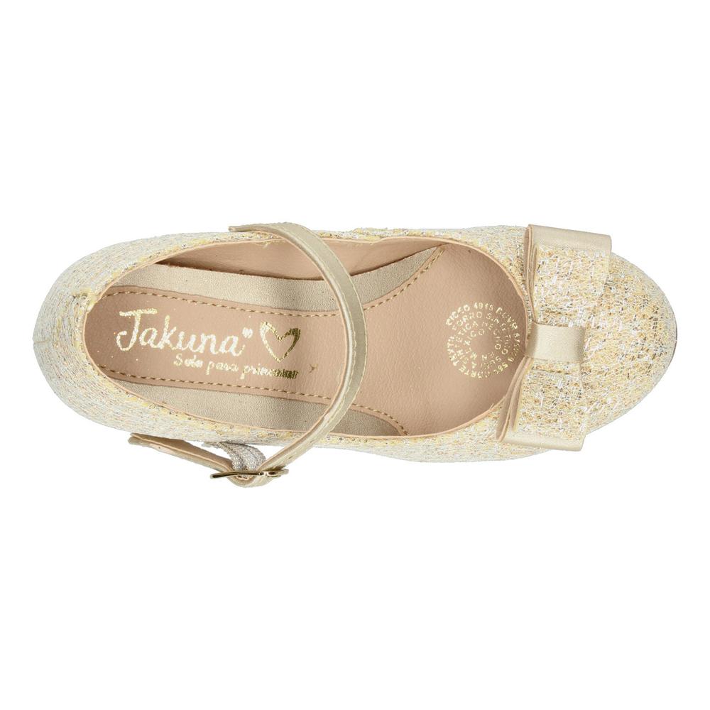 Foto 8 | Zapato Ceremonia Niña Jakuna Color Dorado Tacón Pequeño Dorado