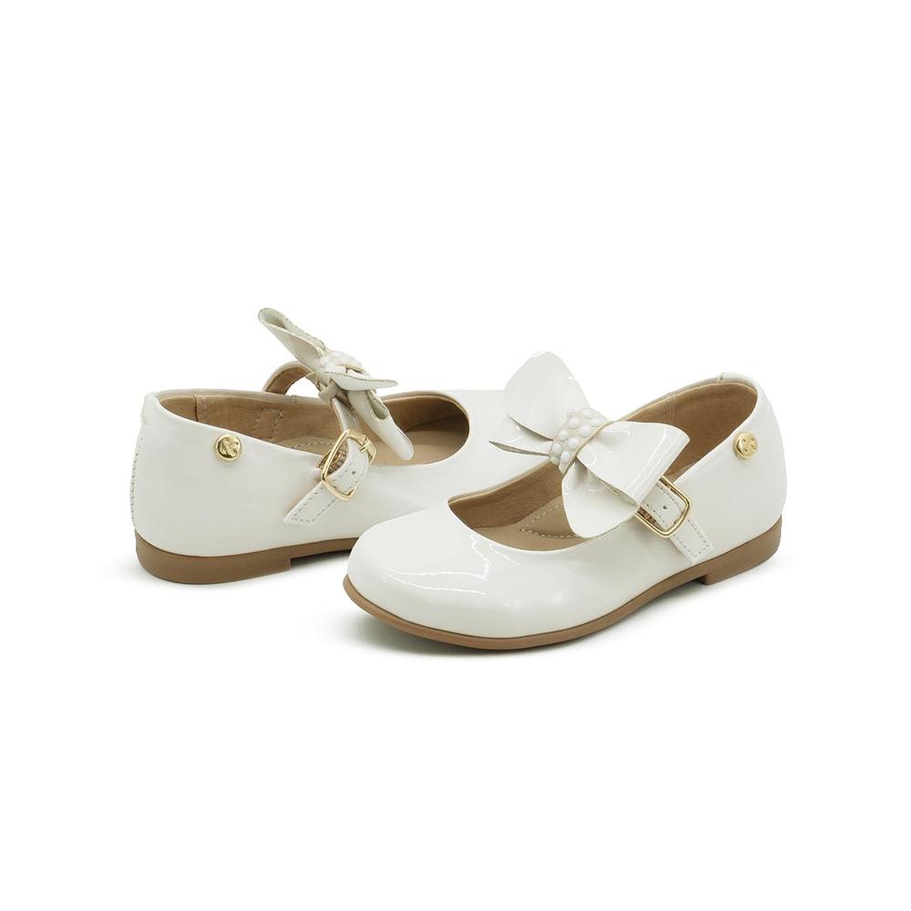 Foto 4 pulgar | Flat Balerina Primera Comunion Graduacion Charol Beige Beige