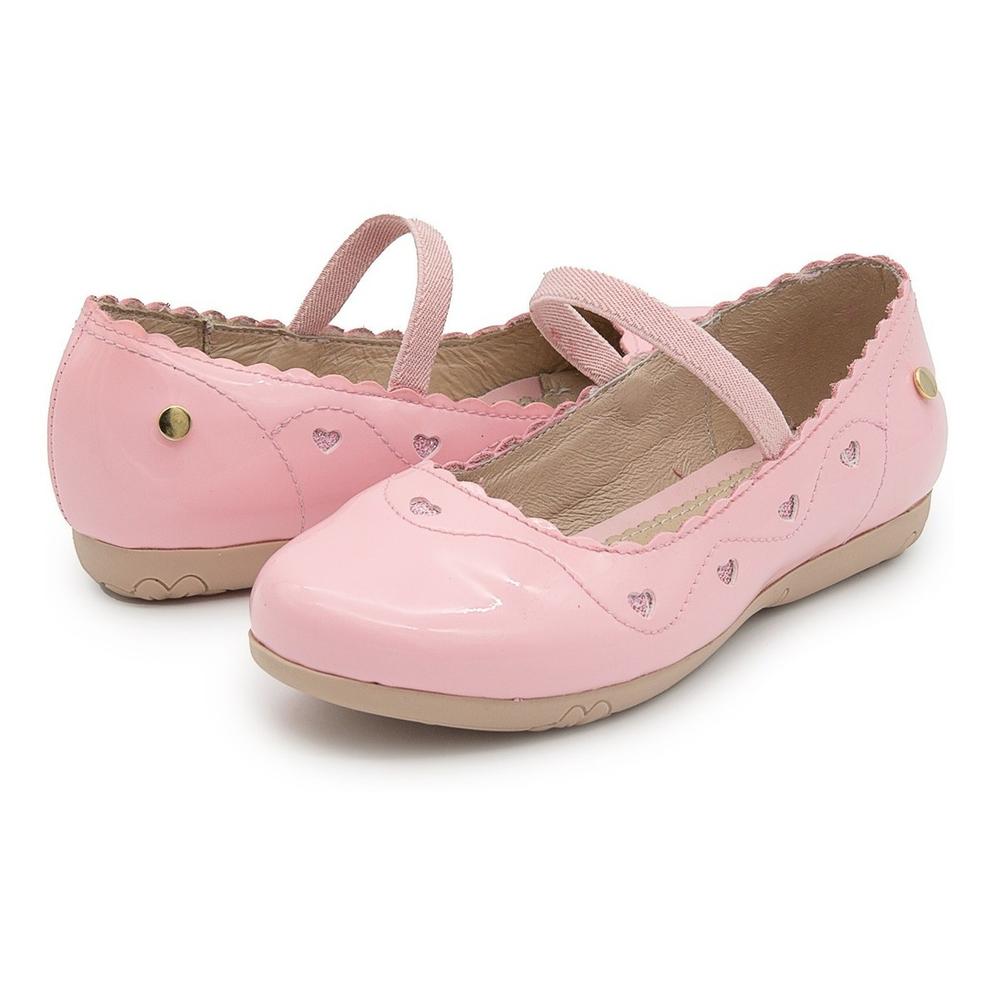 Balerina Para Niña Con Corazones Charol Rosa Tendencia 15-17 Rosa