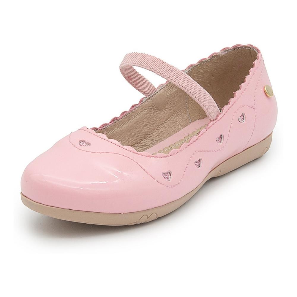 Foto 3 pulgar | Balerina Para Niña Con Corazones Charol Rosa Tendencia 15-17 Rosa
