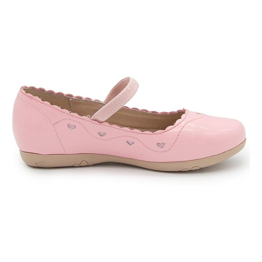 Foto 5 pulgar | Balerina Para Niña Con Corazones Charol Rosa Tendencia 15-17 Rosa