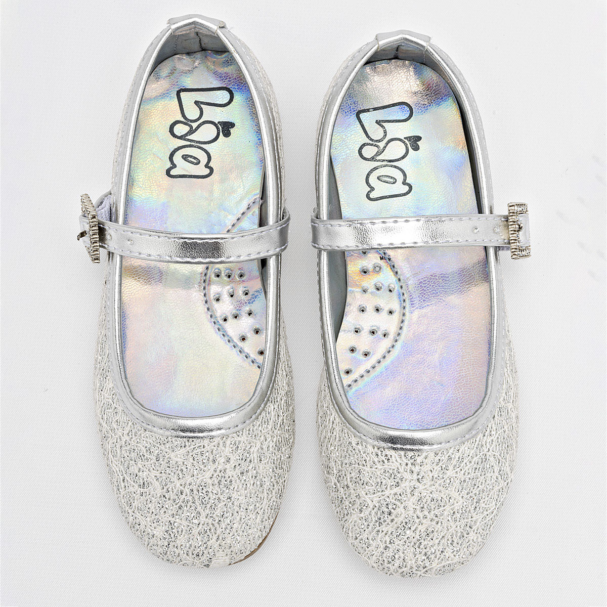 Foto 4 pulgar | Lia Zapato De Graduación Para Niña Plata