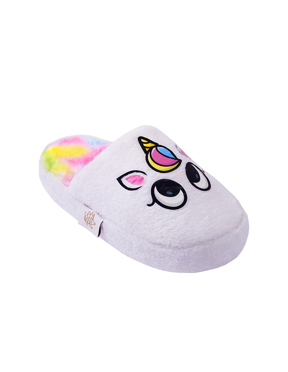 Foto 2 pulgar | Pantuflas Eriz Clothing Blancas para Niña