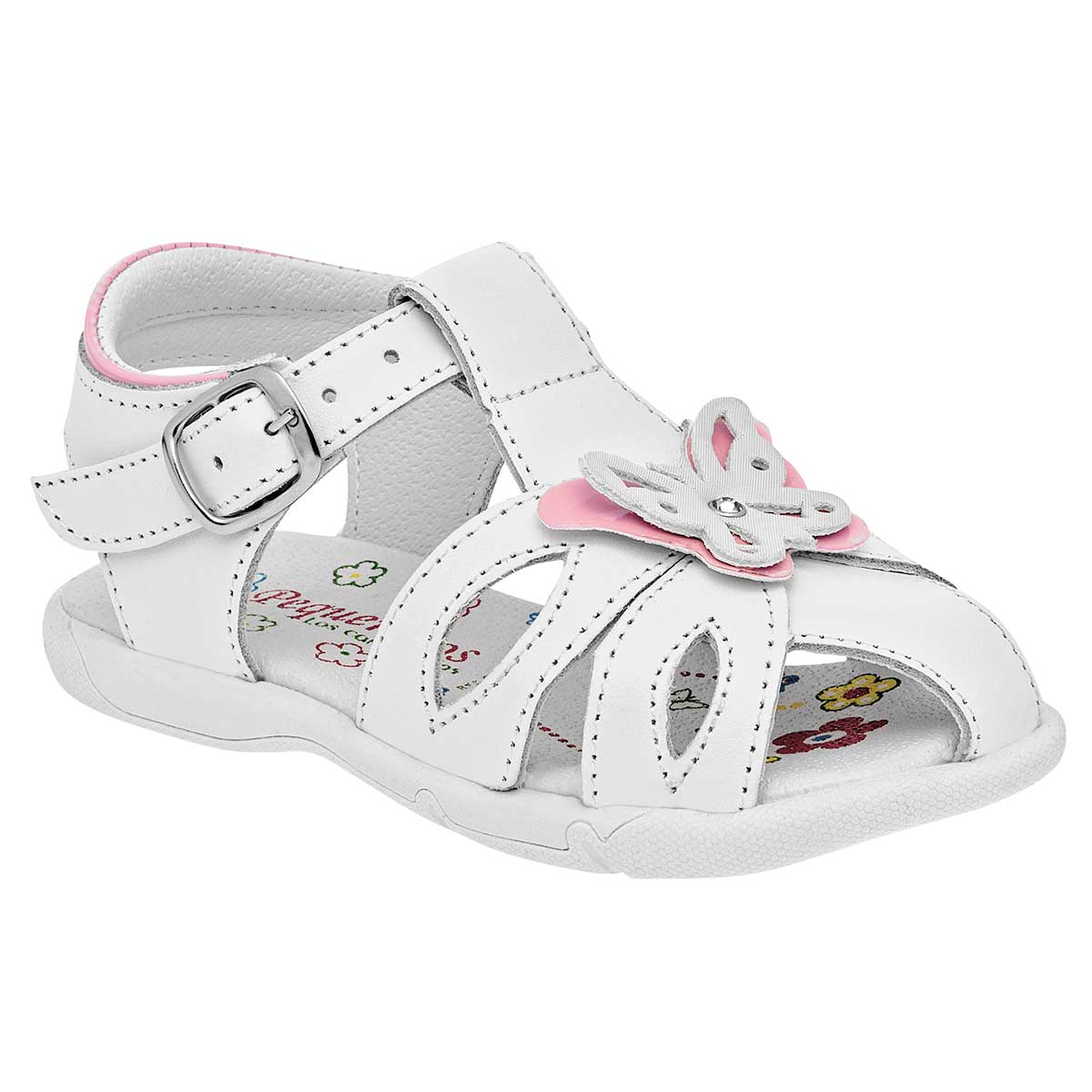 Foto 2 pulgar | Sandalias Chaparrin Blancas para Bebé Niña