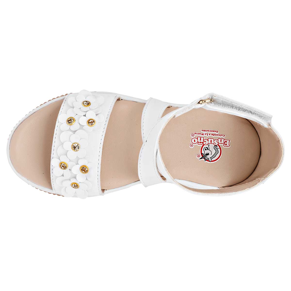 Foto 3 pulgar | Sandalias Ensueño 116730-1 Blancos para Niña