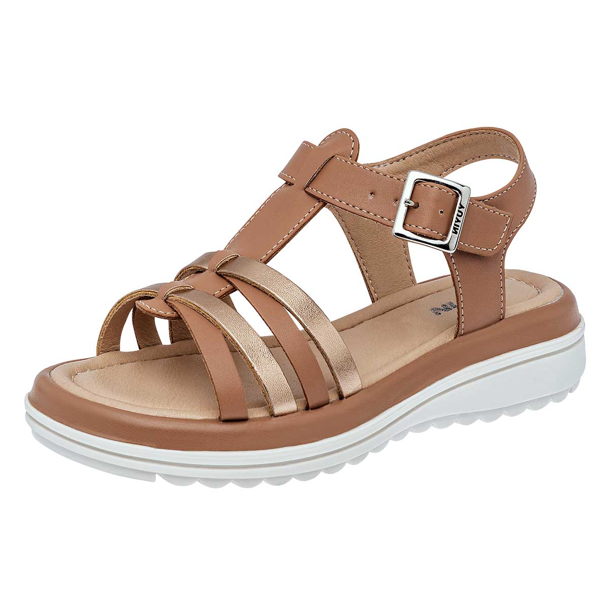 Yuyin Sandalia Para Niña Camel Dorado Rosa, Código 117413-1